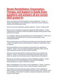 Stroke Rehabilitation Organization&comma; Therapy&comma; and Support in Adults Exam questions and answers all are correct 2025 graded A&plus;