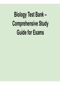 Biology Comprehensive Test Bank Study Guide 2025&sol; 2026 Practice Questions and Verified Answers