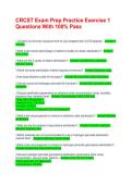 CRCST Exam Prep Practice Exercise 1 Questions With 100&percnt; Pass