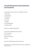Crossfit Movements Exam Questions and Answers