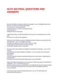 HLTH 434 FINAL QUESTIONS AND ANSWERS