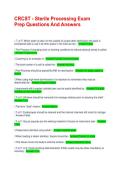 CRCST - Sterile Processing Exam Prep Questions And Answers