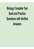 Biology Complete Test Bank 2025&sol; 2026 Comprehensive Practice Questions and Verified Answers