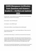 NAMS Menopause Certification Exam Questions and Answers &vert; Graded A&plus; &vert; Verified and Updated 2026