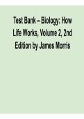 Biology How Life Works Volume 2 2nd Edition Test Bank James Morris 2025&sol; 2026 Comprehensive Exam Prep Questions and Verified Answers