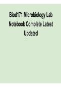 BIOD171 Microbiology Lab Notebook 2025&sol; 2026 Complete Updated Practical Exercises and Verified Solutions