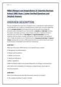 M&A &lpar;Mergers and Acquisitions&rpar; &commat; Columbia Business School &lpar;CBS&rpar; Exam &vert; Latest Verified Questions and Detailed Answers 