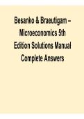 Microeconomics 5th Edition Besanko Braeutigam Complete Solutions Manual 2025&sol; 2026 Verified Answers and Step by Step Explanations