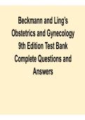 Beckmann and Ling&rsquo;s Obstetrics and Gynecology 9th Edition Test Bank 2025&sol; 2026 Comprehensive Exam Prep Questions and Verified Answers