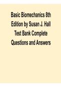 Basic Biomechanics 8th Edition Test Bank Hall 2025&sol; 2026 Comprehensive Exam Prep Questions and Verified Answers
