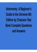 Astronomy A Beginner&rsquo;s Guide to the Universe 8th Edition Test Bank Chaisson 2025&sol; 2026 Comprehensive Exam Prep Questions and Verified Answers