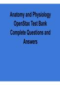 Anatomy and Physiology by OpenStax Test Bank &ndash; Complete Questions and Answers 2026