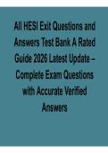 All HESI Exit Questions and Answers Test Bank &ndash; A-Rated Guide 2026 Latest Update Complete Exam