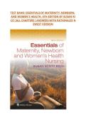 Test Bank&colon; Essentials of Maternity&comma; Newborn&comma; and Women&rsquo;s Health&comma; 6th Edition by Susan Ricci - All Chapters and Rationals Included