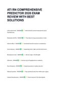 ATI RN COMPREHENSIVE  PREDICTOR 2026 EXAM  REVIEW WITH BEST  SOLUTIONS 