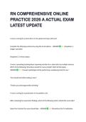 RN COMPREHENSIVE ONLINE  PRACTICE 2026 A ACTUAL EXAM  LATEST UPDATE 
