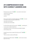 ATI COMPREHENSIVE EXAM  WITH CORRECT ANSWERS 2026 
