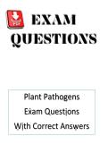 PCA - Plant Pathogens Exam Questions With 100&percnt; Correct Answers&period;Guaranteed Pass&period;