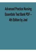 Advanced Practice Nursing Essentials 4th Edition by JoAnn Joel &ndash; Test Bank PDF 2026