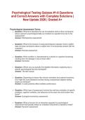 Psychological Testing Quizzes &num;1-6 Questions and Correct Answers with Complete Solutions &vert; New Update 2026 &vert; Graded A&plus;