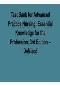 Test Bank for Advanced Practice Nursing&colon; Essential Knowledge for the Profession&comma; 3rd Edition by DeNisco &ndash; Complete Questions and Answers 2026