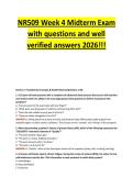 NR509 Week 4 Midterm Exam with questions and well verified answers 2026&excl;&excl;&excl;