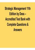 Strategic Management 11th Edition by Fred R&period; David Dess &ndash; Accredited Test Bank with Complete Questions & Answers 2026
