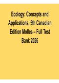 Ecology&colon; Concepts and Applications&comma; 5th Canadian Edition by Michael C&period; Molles &ndash; Full Test Bank 2026