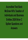 Accredited Test Bank for McGraw Hill&rsquo;s Taxation of Individuals and Business Entities 2026 by Brian C&period; Spilker &ndash; Complete Questions and Answers
