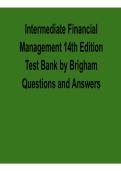 Intermediate Financial Management 14th Edition by Eugene F&period; Brigham &ndash; Test Bank Questions and Answers 2026