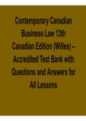 Contemporary Canadian Business Law&comma; 13th Canadian Edition by Willes &ndash; Accredited Test Bank 2026