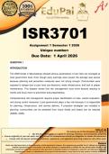 ISR3701 Assignment 1 &lpar;COMPLETE ANSWERS&rpar; Semester 1 2026 - DUE 31 March 2026
