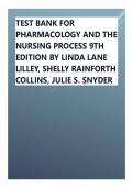 TEST BANK FOR PHARMACOLOGY AND THE NURSING PROCESS 9TH EDITION BY LINDA LANE LILLEY&comma; SHELLY RAINFORTH COLLINS&comma; JULIE S&period; SNYDER