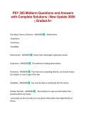 PSY 395 Midterm Questions and Answers with Complete Solutions &vert; New Update 2026 &vert; Graded A&plus;