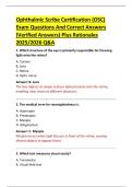 Ophthalmic Scribe Certification &lpar;OSC&rpar;  Exam Questions And Correct Answers  &lpar;Verified Answers&rpar; Plus Rationales  2025&sol;2026 Q&A 