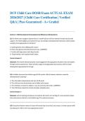 DCF Child Care BOSR Exam ACTUAL EXAM 2026&sol;2027 &vert; Child Care Certification &vert; Verified Q&A &vert; Pass Guaranteed - A&plus; Graded