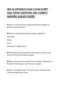 HESI A2 ENTRANCE EXAM 2 EXAM SCRIPT 2026 TESTED QUESTIONS AND CORRECT ANSWERS ALREADY PASSED
