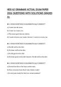 HESI A2 GRAMMAR ACTUAL EXAM PAPER 2026 QUESTIONS WITH SOLUTIONS GRADED A&plus;