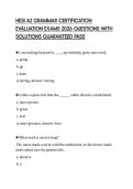 HESI A2 GRAMMAR CERTIFICATION EVALUATION EXAMS 2026 QUESTIONS WITH SOLUTIONS GUARANTEED PASS