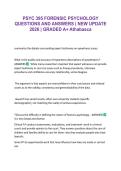 PSYC 395 FORENSIC PSYCHOLOGY QUESTIONS AND ANSWERS &vert; NEW UPDATE 2026 &vert; GRADED A&plus; Athabasca