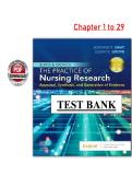 Test Bank for Burns & Grove&rsquo;s The Practice of Nursing Research&colon; Appraisal&comma; Synthesis&comma; and Generation of Evidence&comma; 9th Edition &ndash; Gray