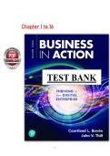 Test Bank for Business in Action&colon; Thriving in the Digital Enterprise&comma; 10th Edition &ndash; Bovee