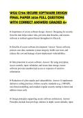 WGU C706 SECURE SOFTWARE DESIGN FINAL PAPER 2026 FULL QUESTIONS WITH CORRECT ANSWERS GRADED A&plus;