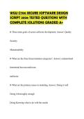 WGU C706 SECURE SOFTWARE DESIGN SCRIPT 2026 TESTED QUESTIONS WITH COMPLETE SOLUTIONS GRADED A&plus;