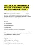 WGU C706 SECURE SOFTWARE DESIGN TEST BANK 2026 UPDATED QUESTIONS AND VERIFIED ANSWERS GRADED A&plus;