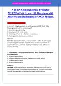 ATI RN Comprehensive Predictor  2023&sol;2026 Exit Exam&colon; 180 Questions with  Answers and Rationales for NGN Success&period;