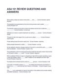 ASA 101 REVIEW QUESTIONS AND ANSWERS &lpar;GRADED A&rpar;
