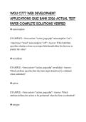 WGU C777 WEB DEVELOPMENT APPLICATIONS QUIZ BANK 2026 ACTUAL TEST PAPER COMPLETE SOLUTIONS VERIFIED