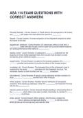 ASA 114 EXAM QUESTIONS WITH CORRECT ANSWERS