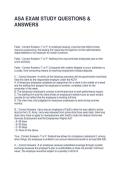 ASA EXAM STUDY QUESTIONS & ANSWERS